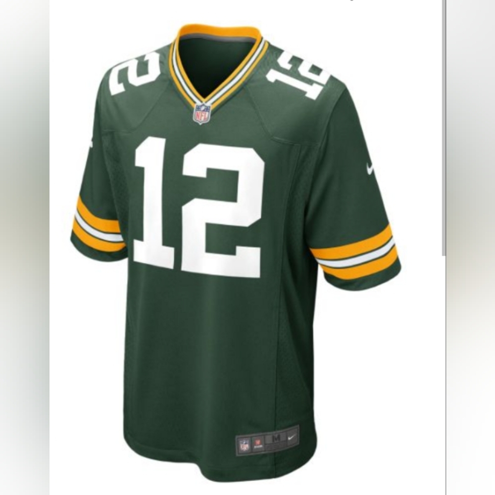 Nike On Field Game NFL Green Bay Packers Aaron Rodgers Green #12 Jersey Men's XL